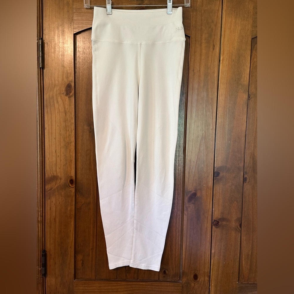 NUX Luxurious Thick White Buttery Soft Ribbed Compression Leggings Sz S